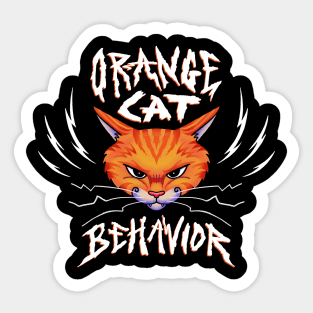 Orange Cat Behavior Sticker